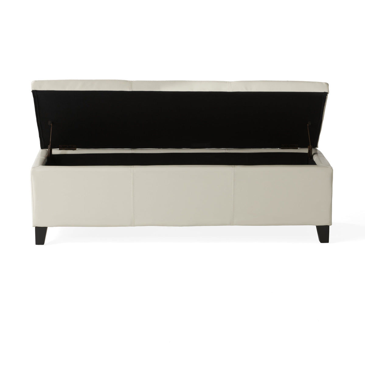 Upholstered PU Leather Storage Ottoman