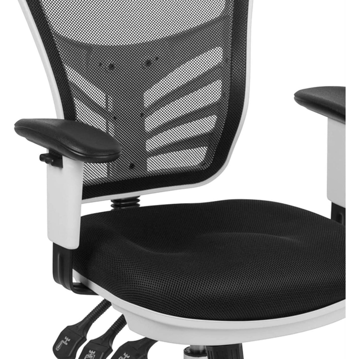 Black Mesh Executive Office Chair With Adjustable Arms