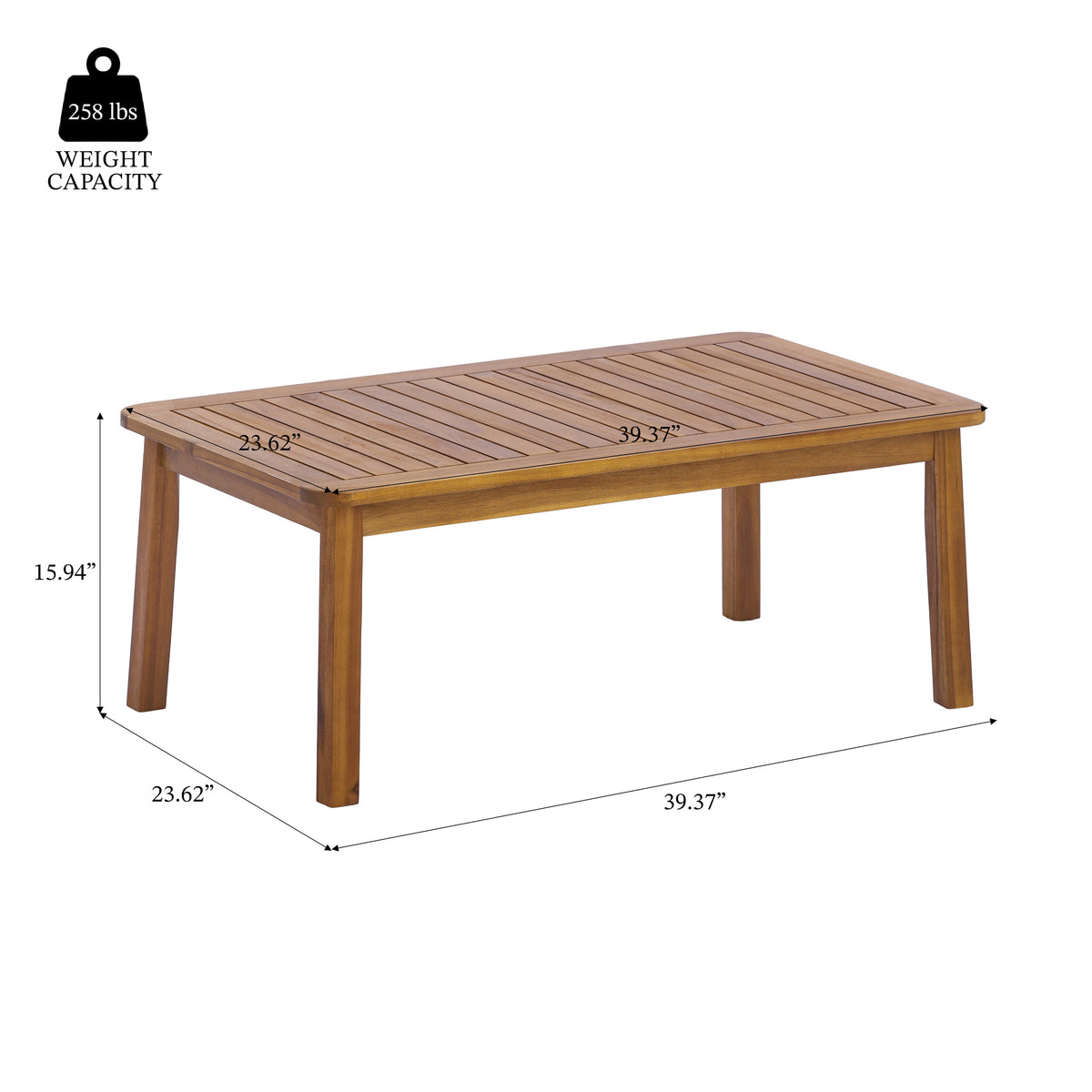 2-Piece Outdoor Sofa Set with Cushions in Teak