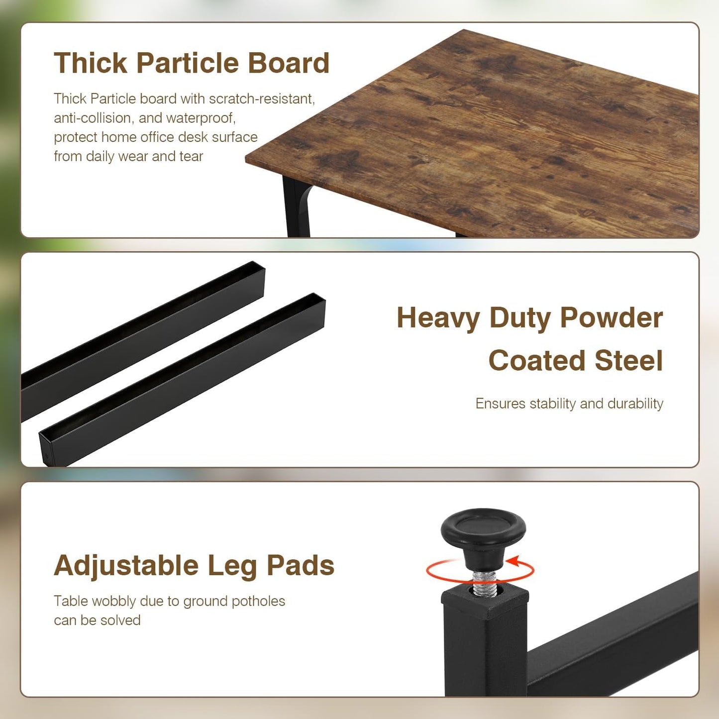 39 Inch Brown Computer Desk Modern Simple Style Home Office