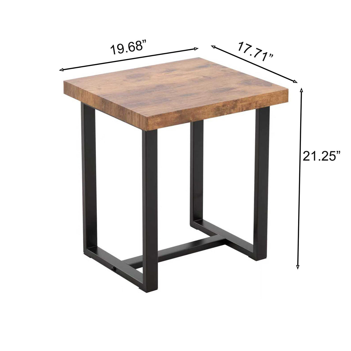 Walnut Night Stand, MDF Side Table with Metal Legs