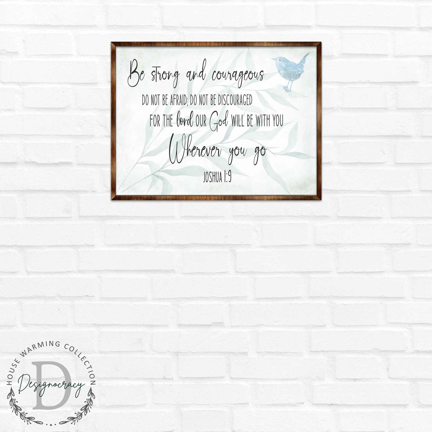 Be Strong and Courageous - God Will Be With You - Wooden Christian Art - Contemporary Sign - Living Room Decor - Joshua 1:9 - Inspirational Wall Art - 310331