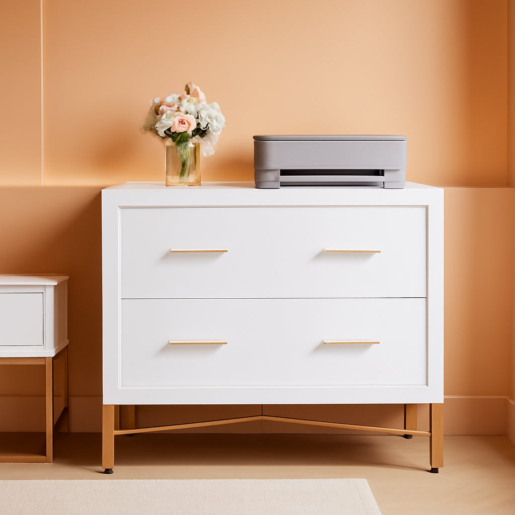 White 2-Drawer Lateral File Cabinet For Letter Legal A4