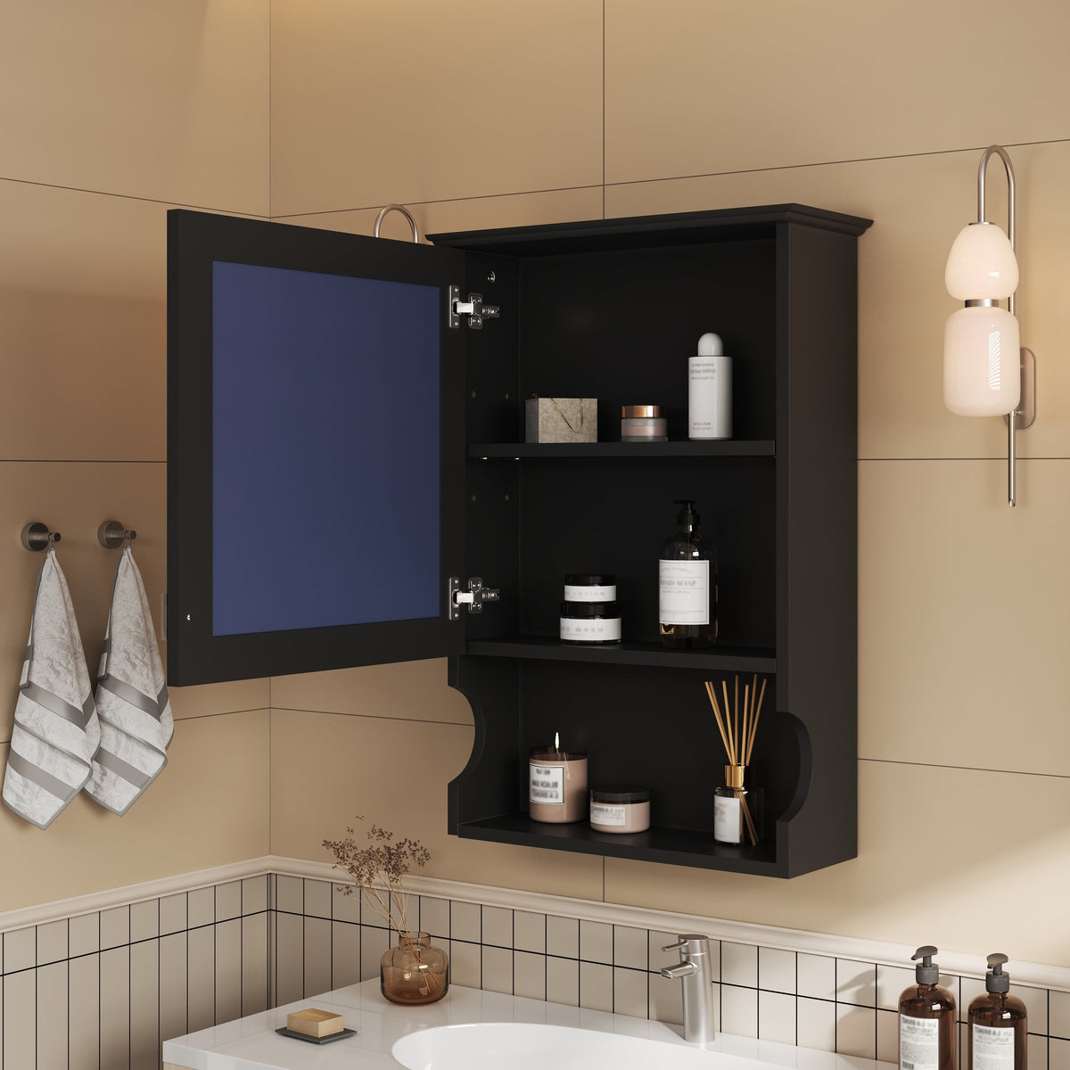 20'' Wall Mounted Bathroom Storage Cabinet with Mirror