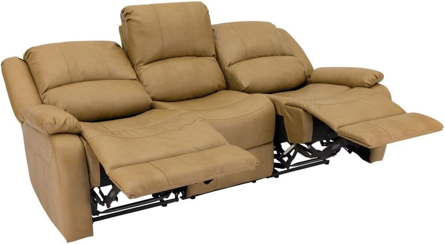 80 Inch RV Triple Recliner Sofa With Wall Hugger Console