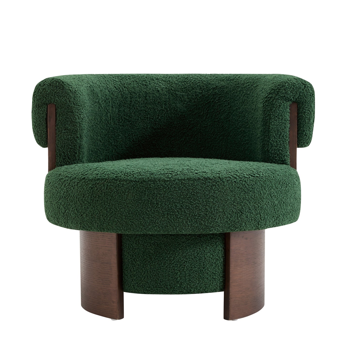 Modern 32'' Wide Curved Sculptural Swivel Barrel Chair