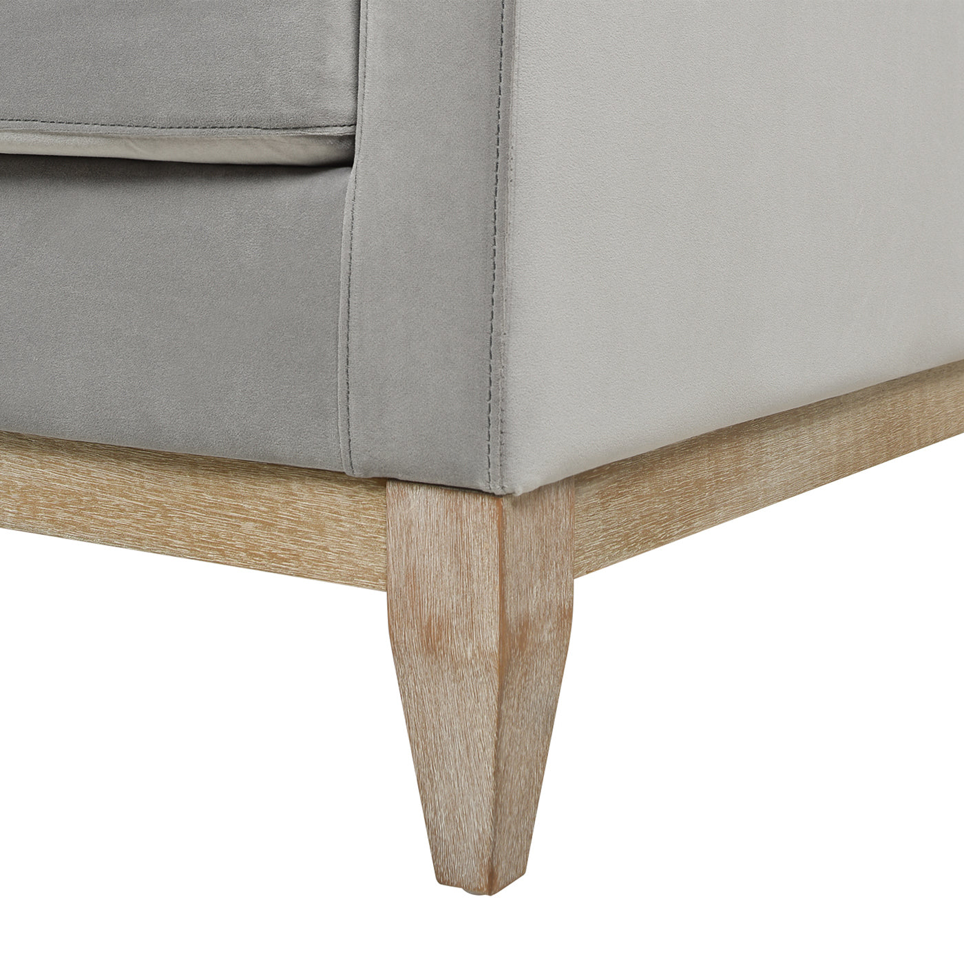 Knox 36' Modern Farmhouse Arm Chair, Opal Grey Velvet