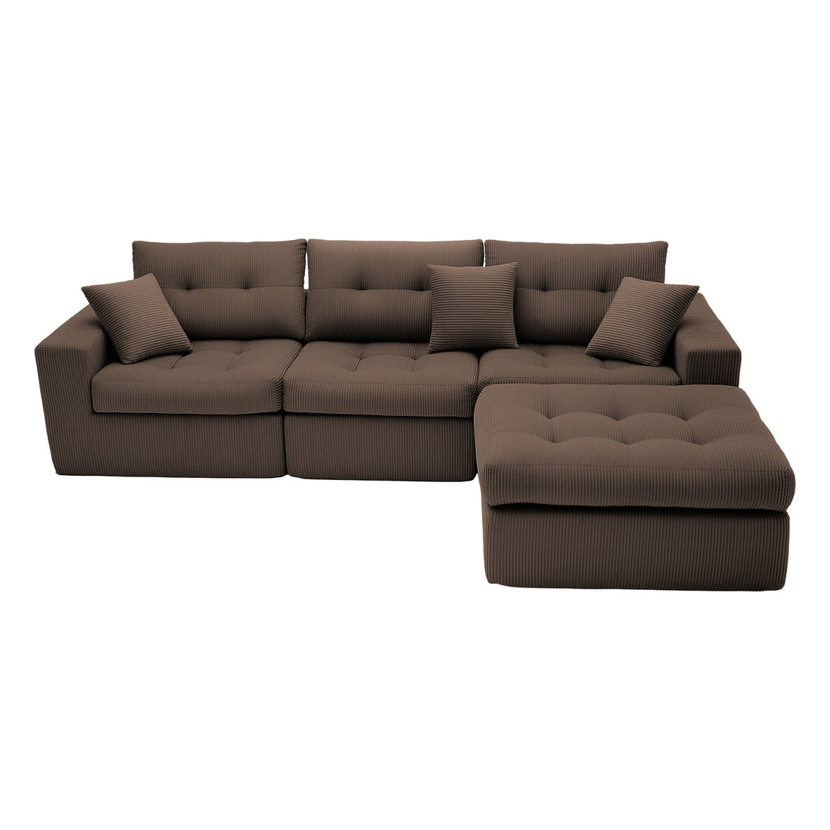 Corduroy Corner Chaise Compression Sofa Bed