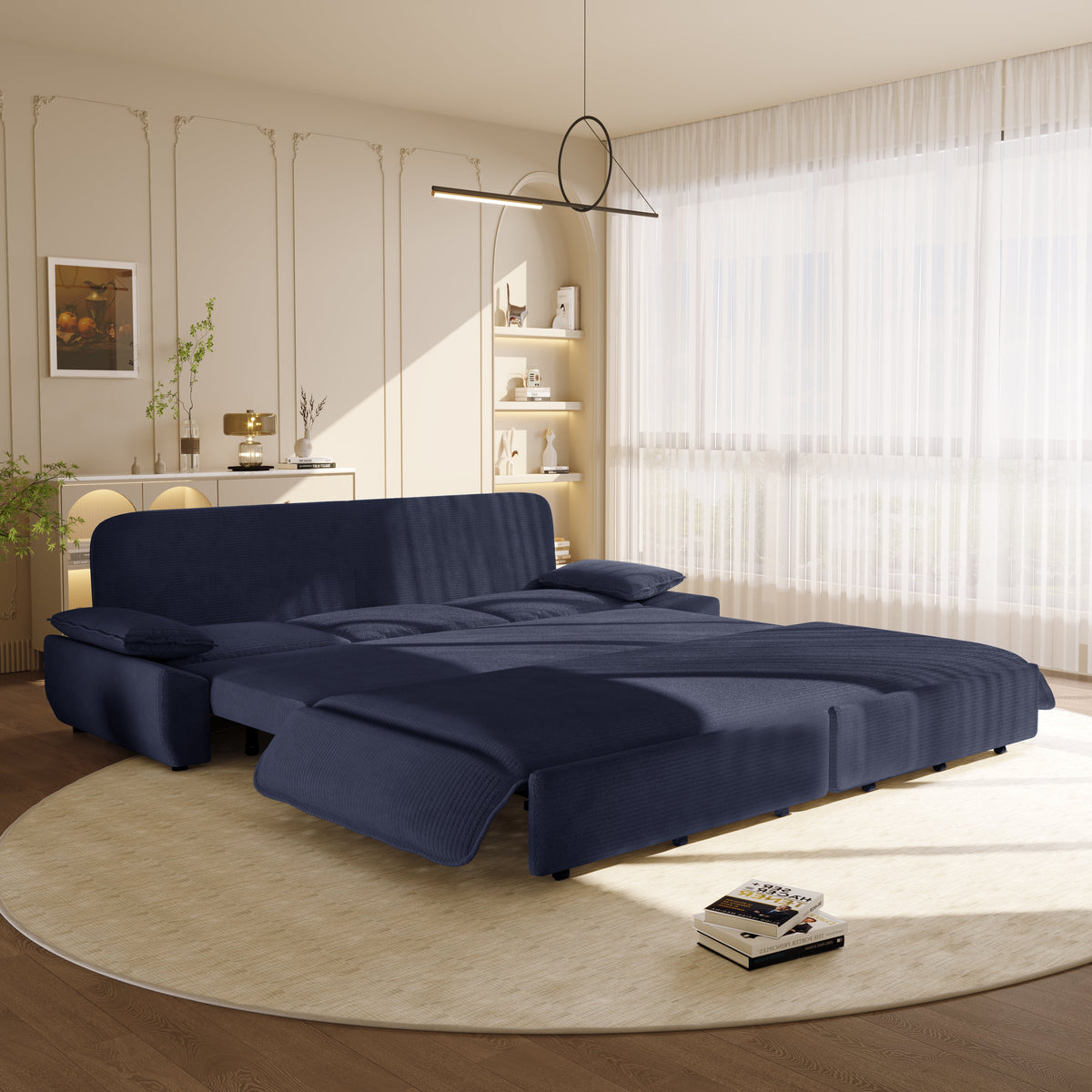 94.5" King Size 3-in-1 Convertible Sleeper Sofa Bed