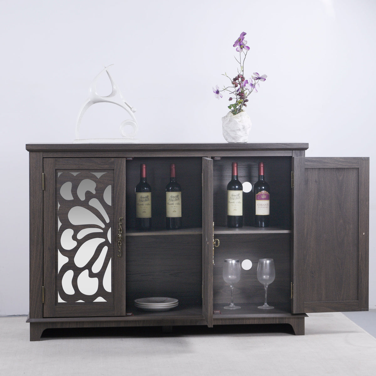 49.33" x 15.55" Spacious Size Countertop Sideboard