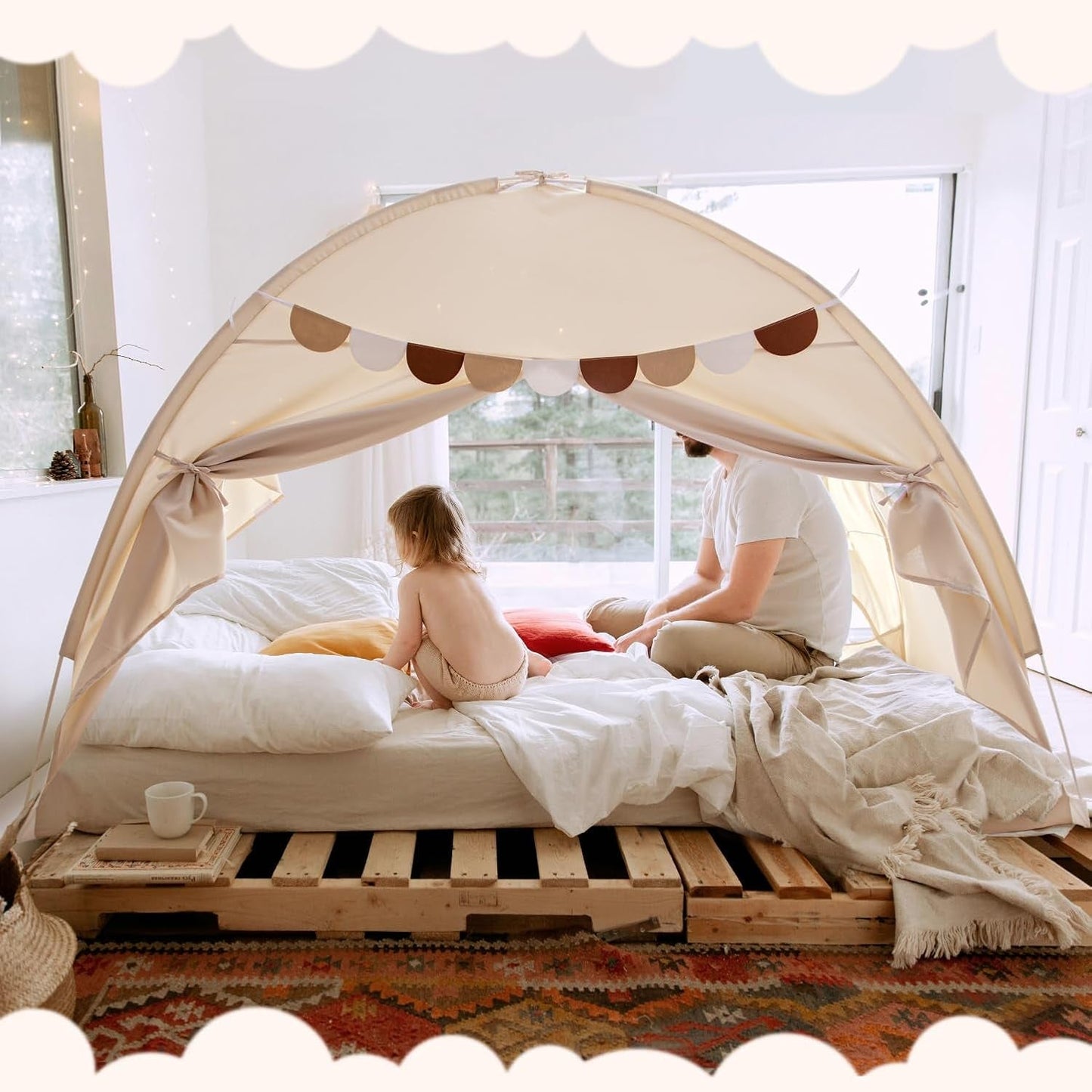 Full Size Bed Canopy Tent Blackout Polyester Cotton