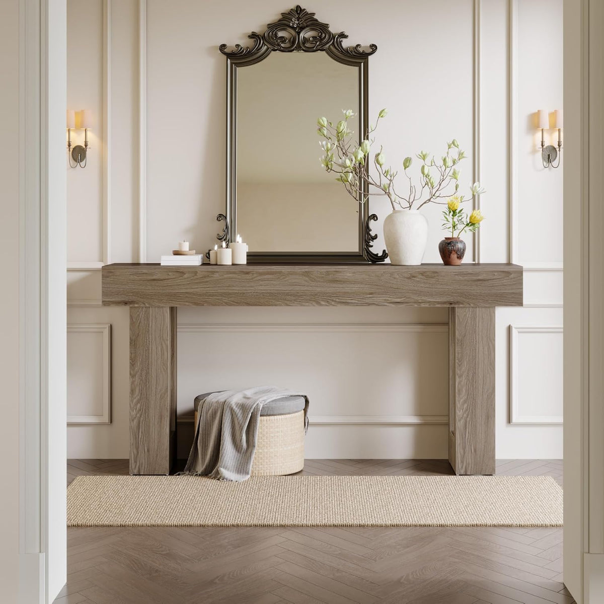 63 Inches Farmhouse Console Table