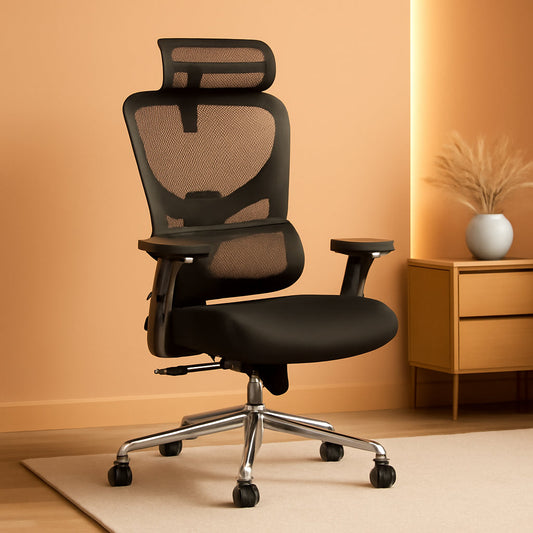 Ergonomic High Back Office Chair With Adjustable Lumbar Support Breathable Mesh