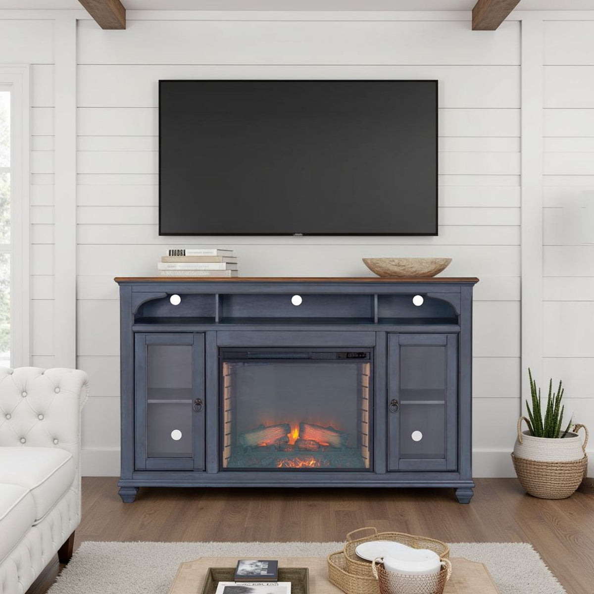 Americana 66 in Fireplace TV Stand for TVs up to 80 inches