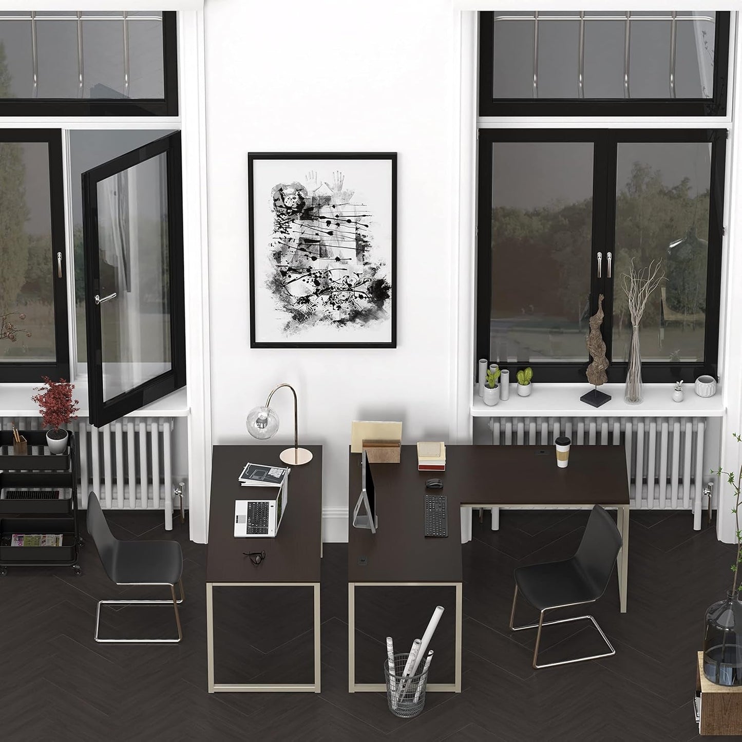 55-Inch Espresso Computer Desk For Office 24-Inch Depth