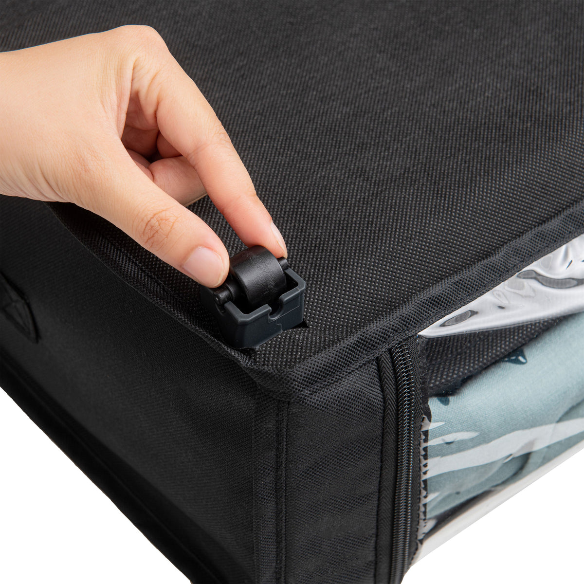 Set of 2 Under-Bed Rolling Storage Containers with Transparent Cover