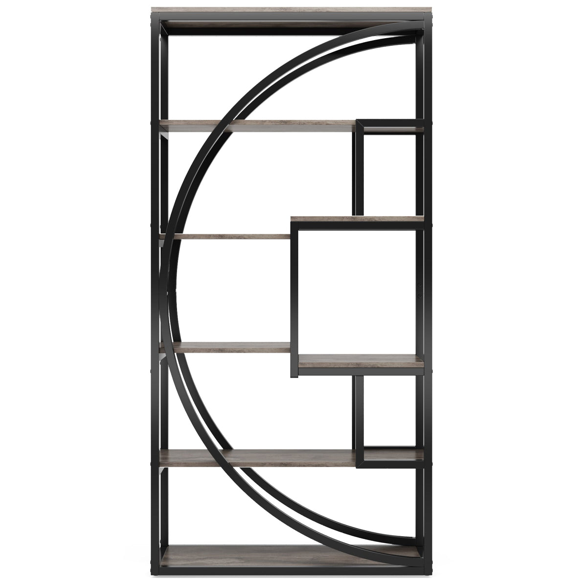 70.47" Height Industrial 5-Tier Vintage Etagere Bookcase