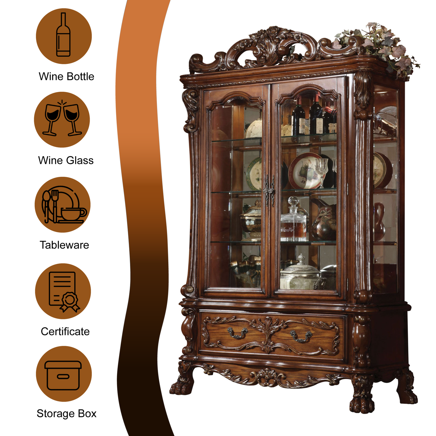 Dresden Cherry Display Shelving Unit