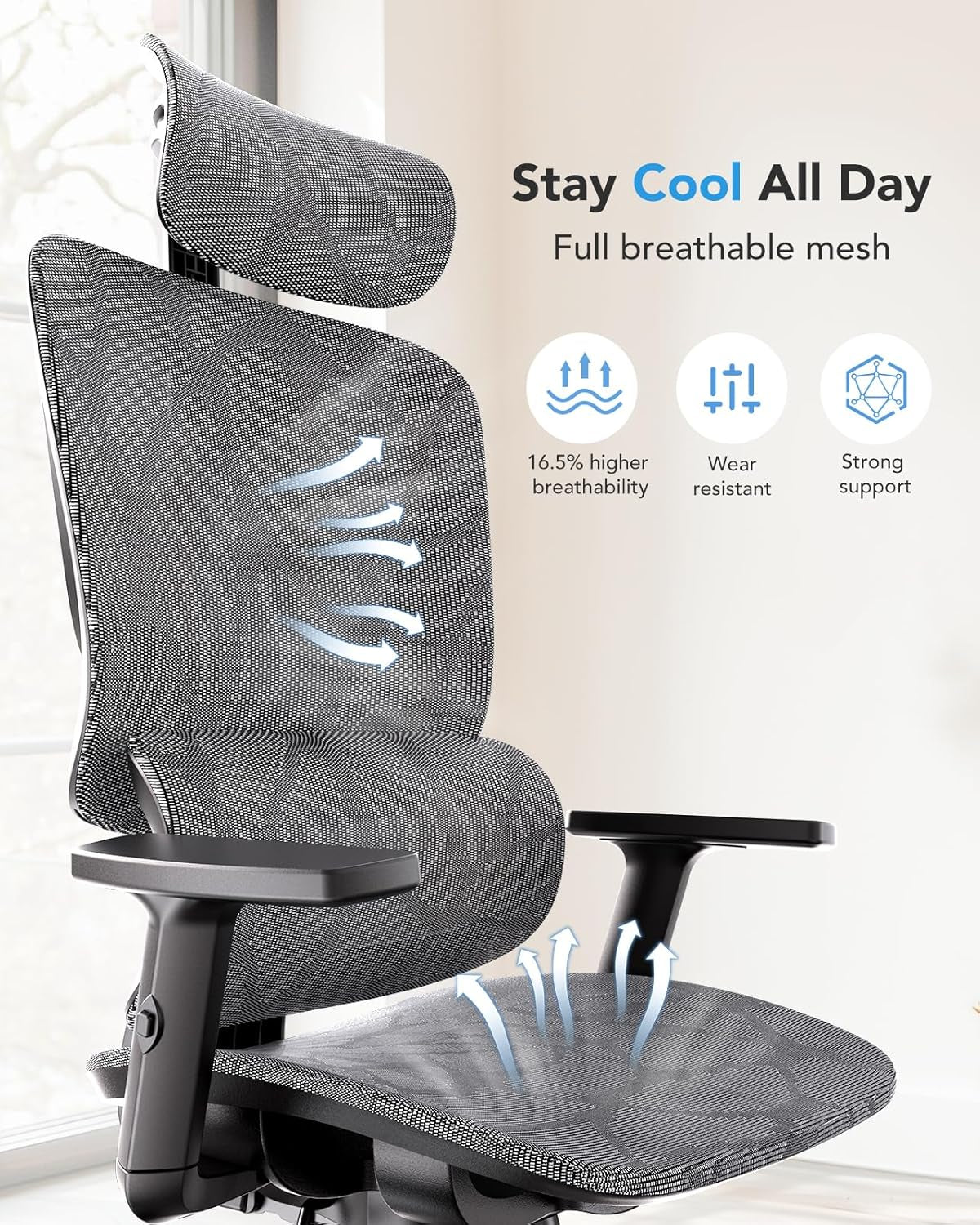 Ergonomic Mesh Office Chair High Back With Lumbar Support