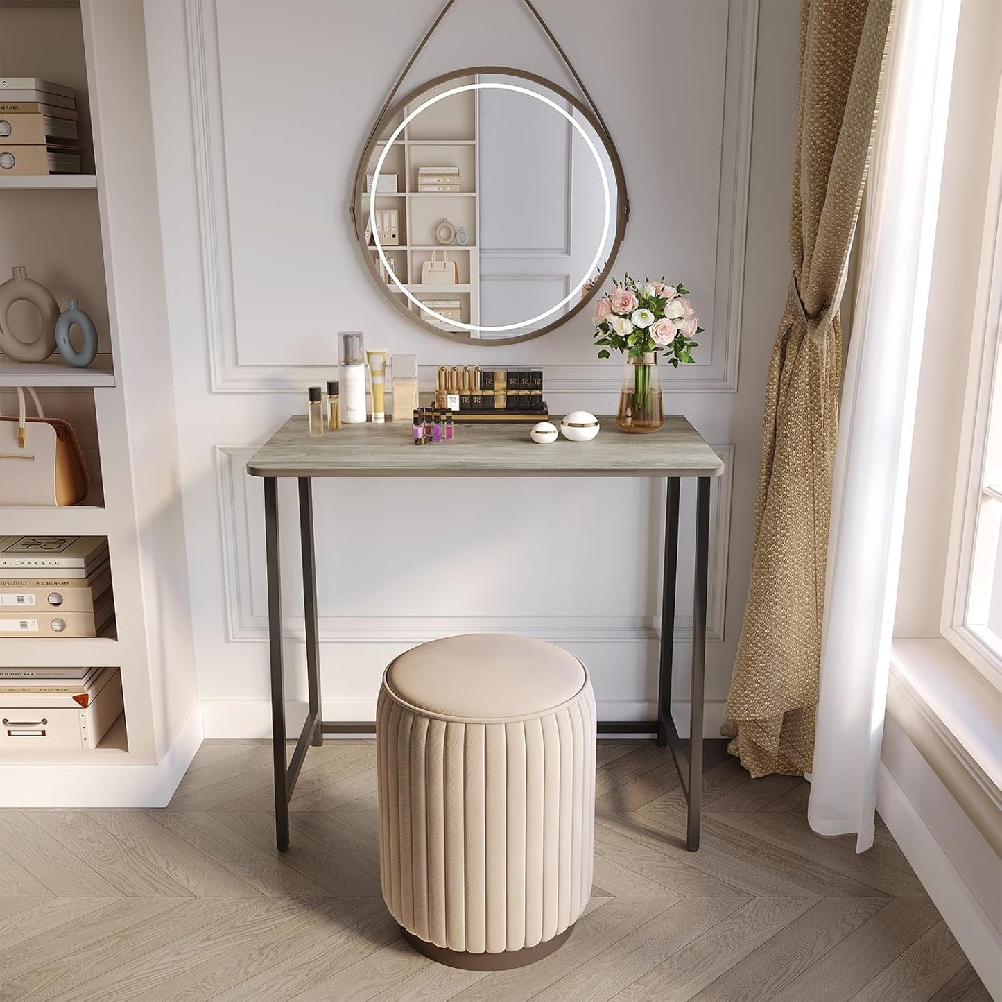 Folding Desk 31.5 Inch Gray Wash Fits Small Spaces