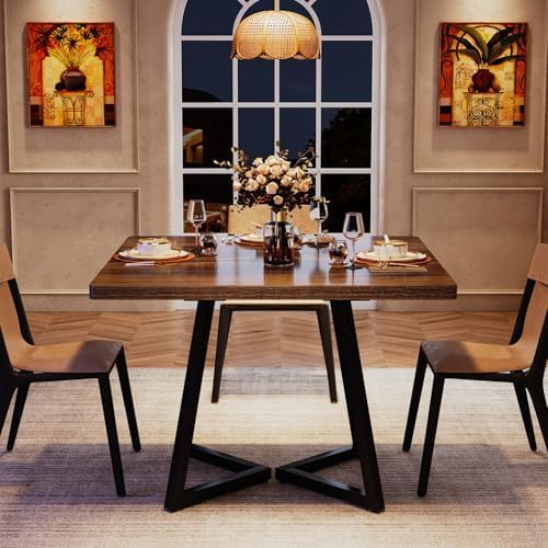 31.5" Square Rustic Dining Table for 2-4