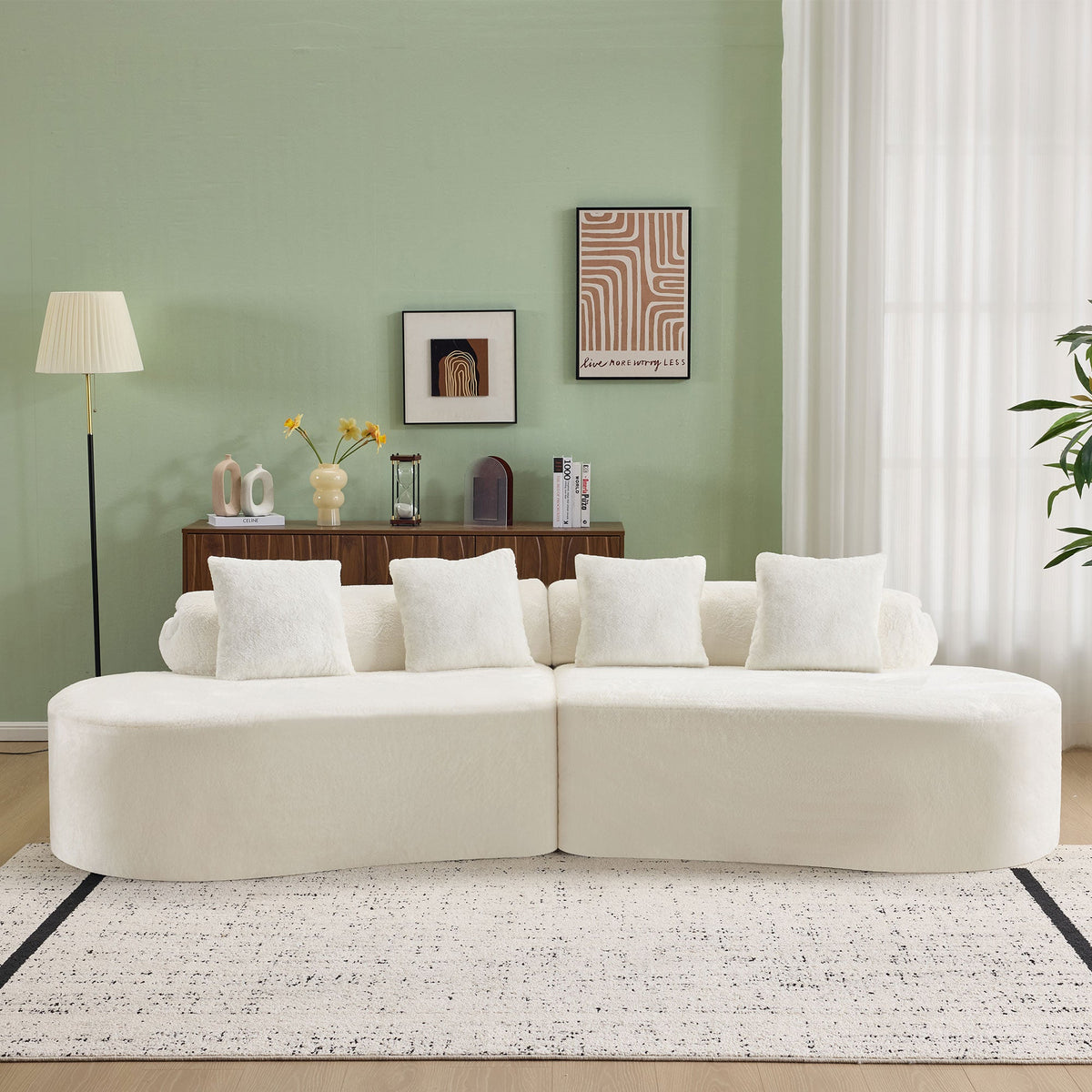 White Curved Sofa