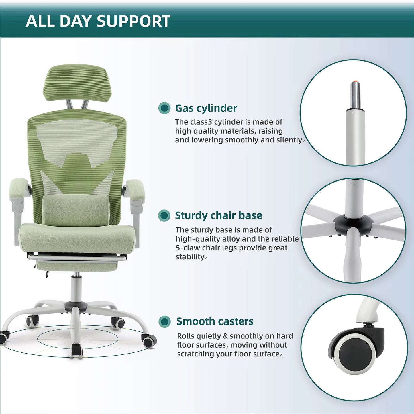 Ergonomic Reclining High Back Mesh Living Room Rocking Gaming Chair Computer Desk Swivel Rolling Lumbar Support Pillow