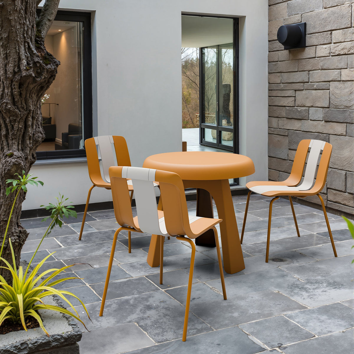 Summer - 4-Pack Modern Striped Color Block Chairs