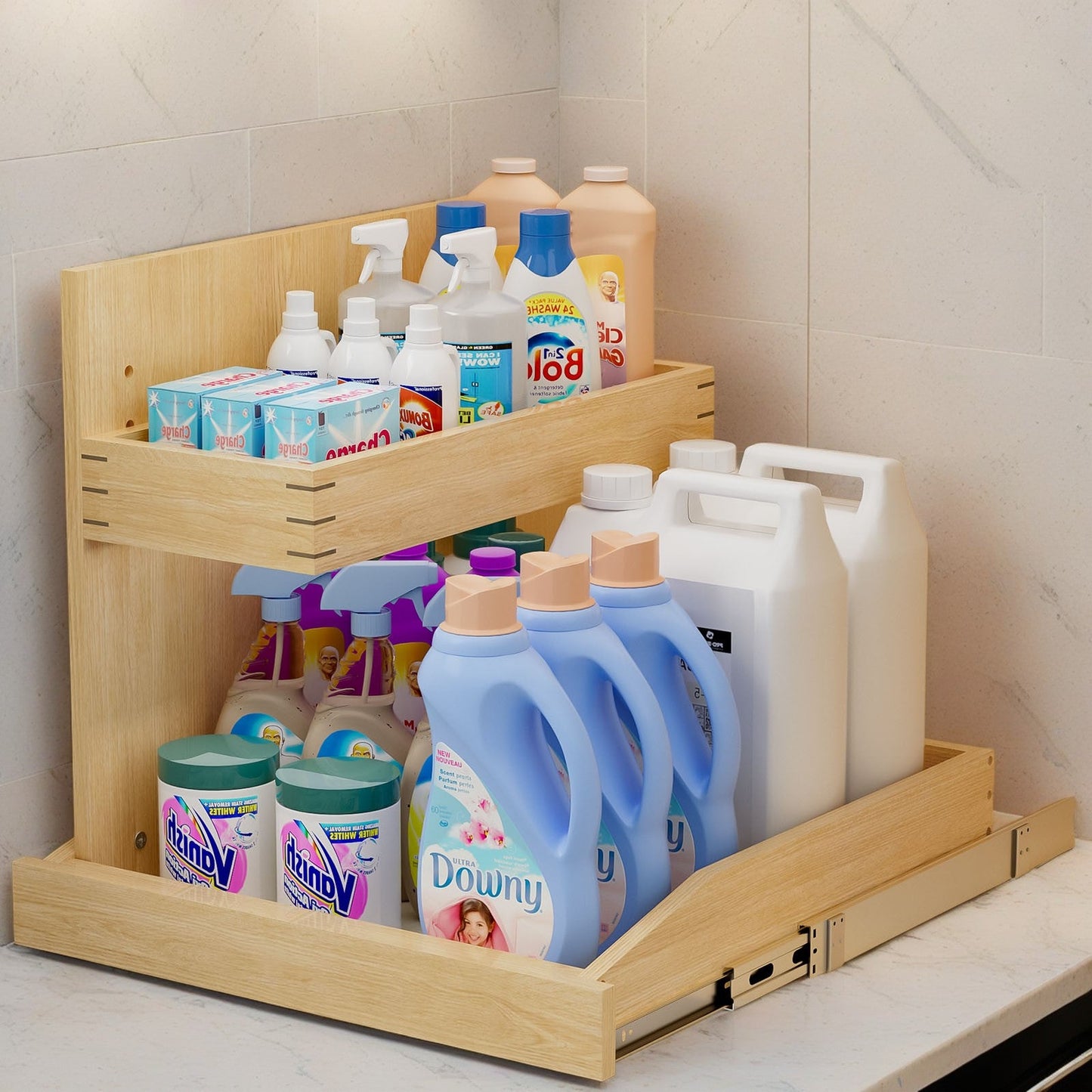 Under Sink Organizers and Storage - 2 Tier Pull Out Cabinet