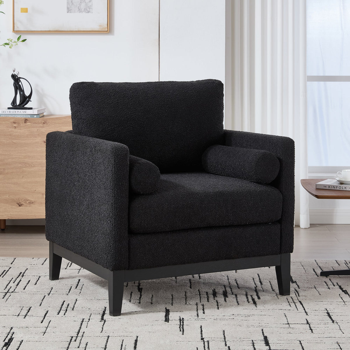 35.4" Wide Modern Farmhouse Performance Accent Chair