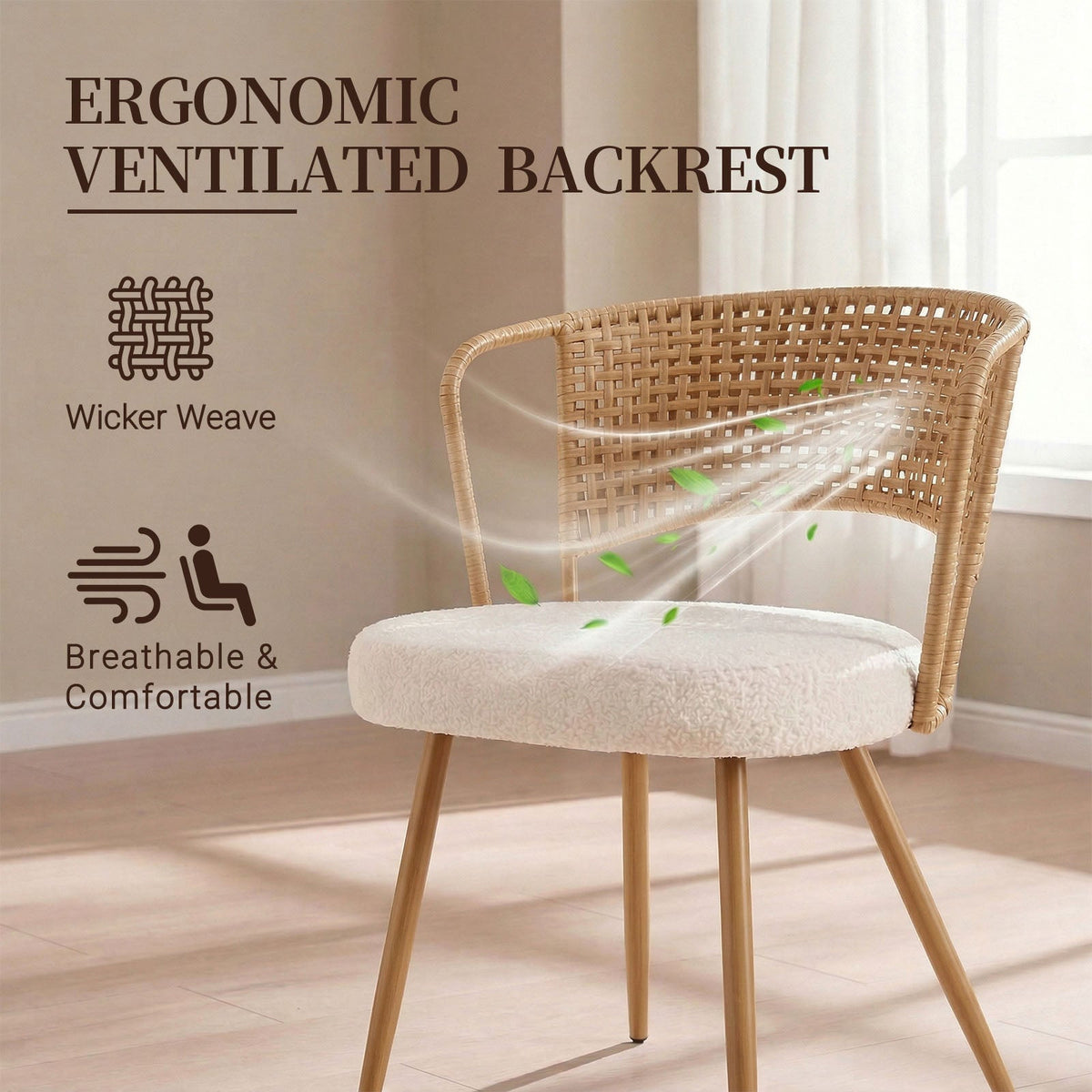 Wicker Dining Chairs - 2-Piece Set