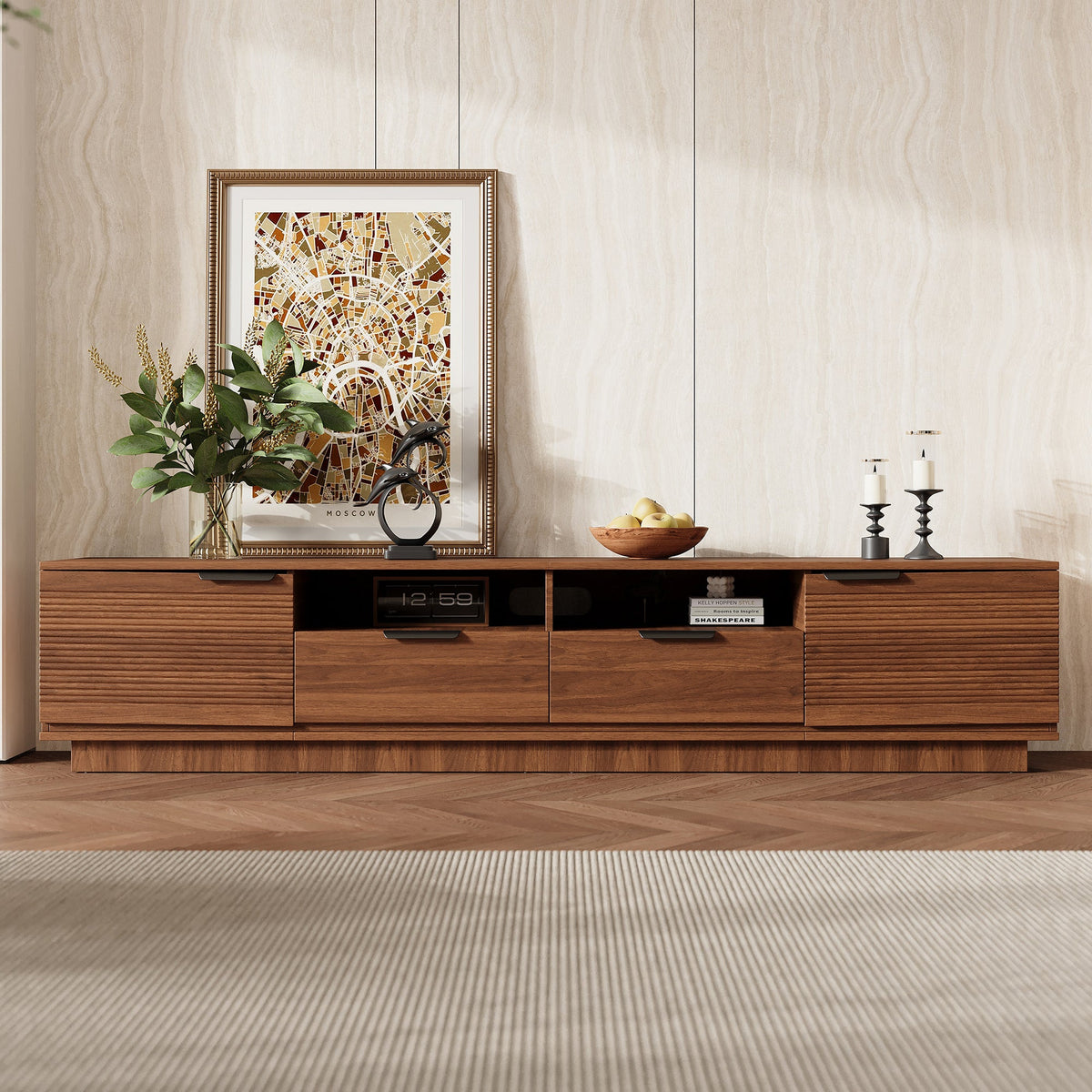 78 Inch Modern TV Stand for TVs up to 85"