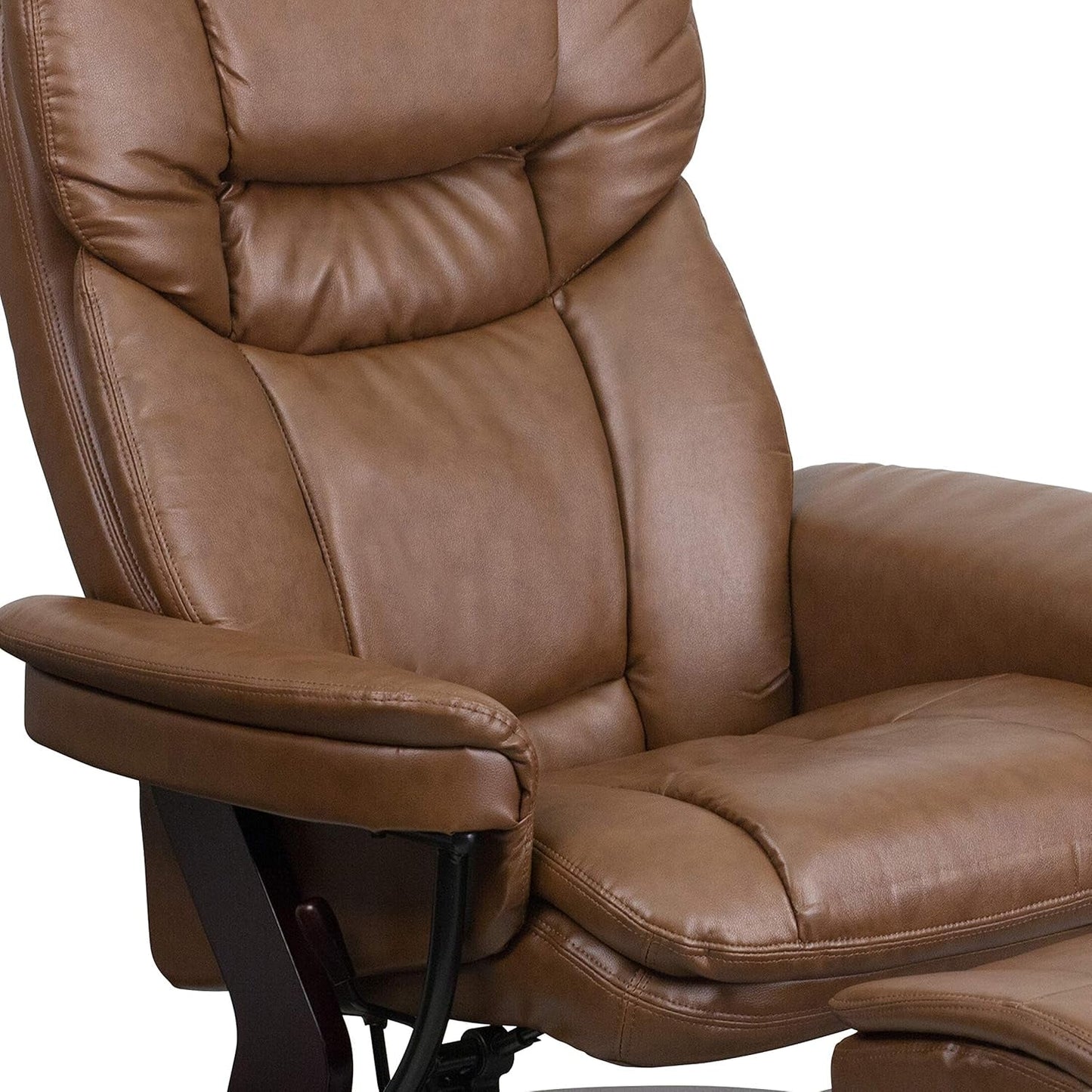 Leathersoft Recliner With Ottoman Palimino Swivel
