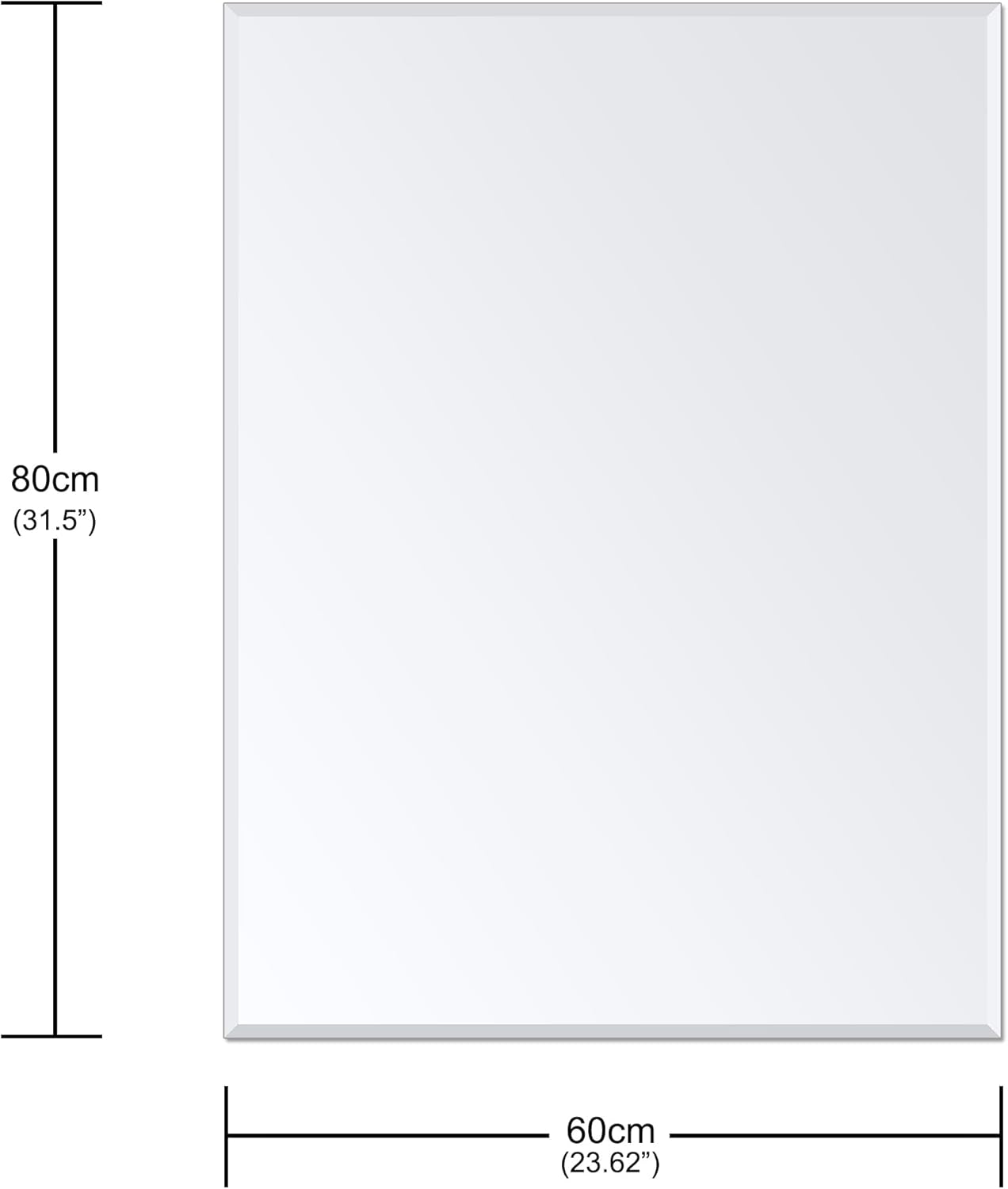 Wall Mirror Frameless 24x32 Bathroom Vanity Decor Accent