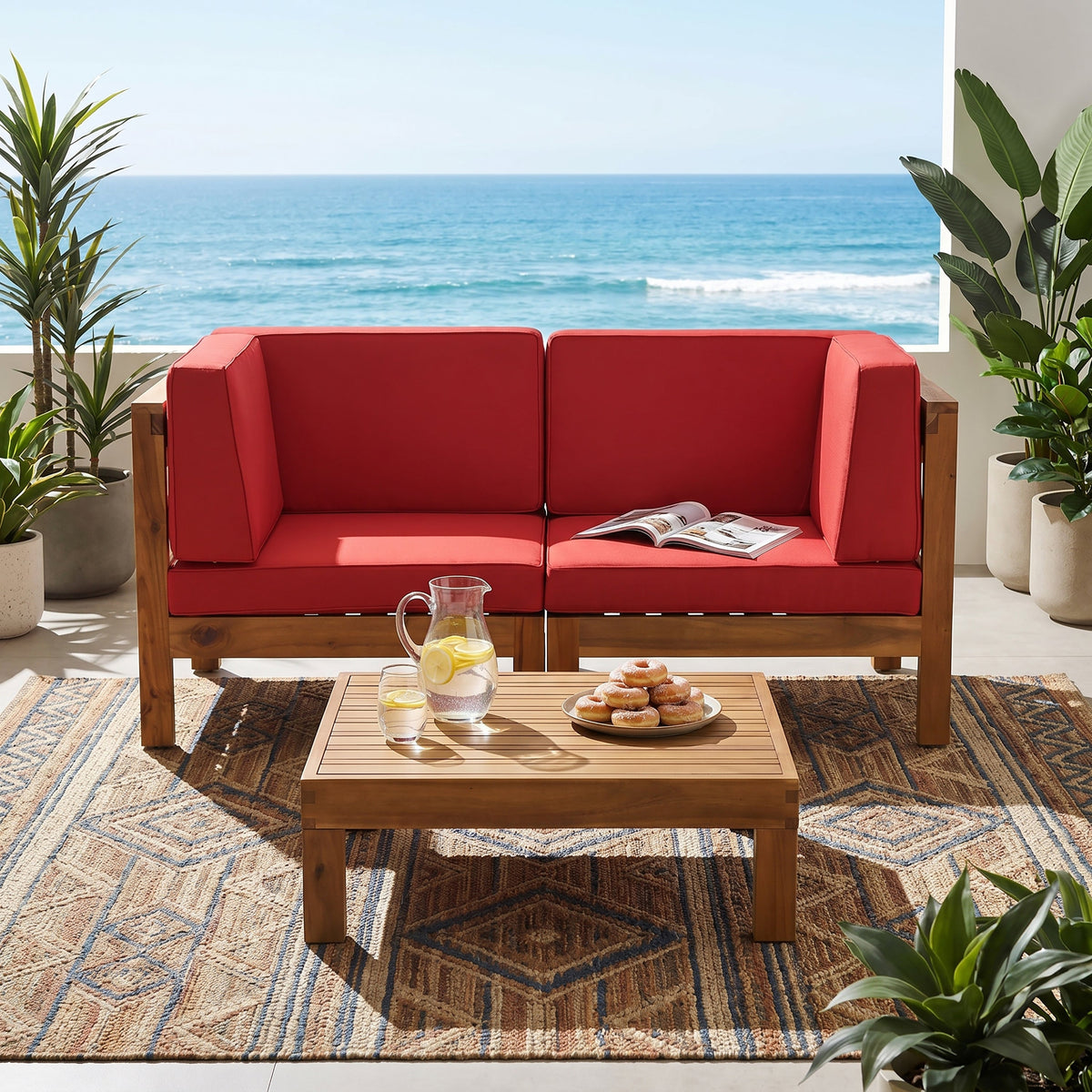 Oana 3-Piece Love Seat Set With Coffee Table
