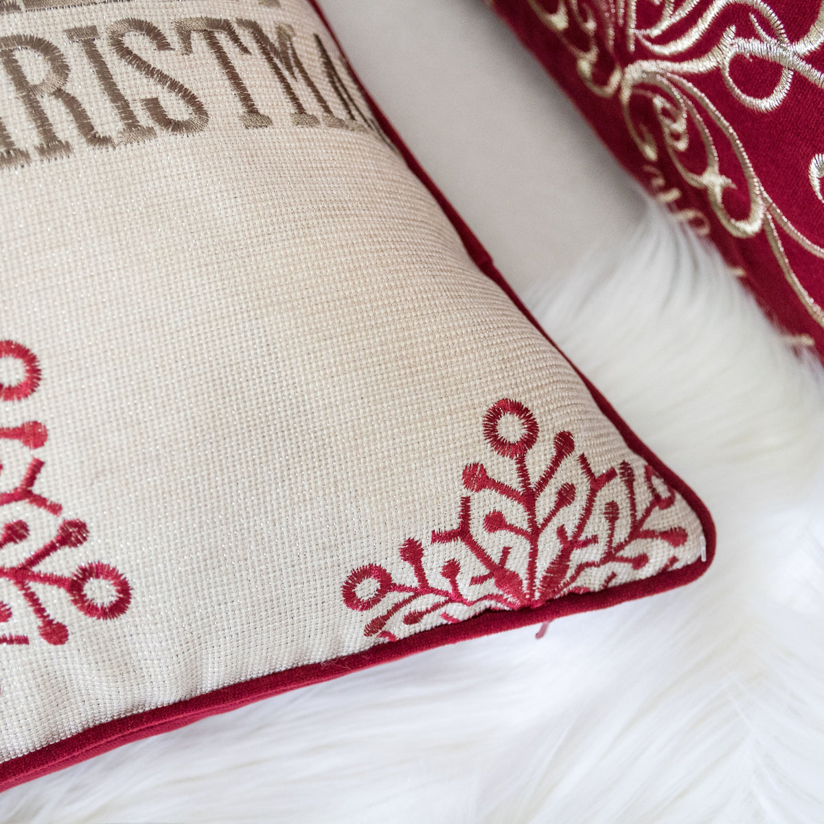 Merry Christmas Embroidered Poly