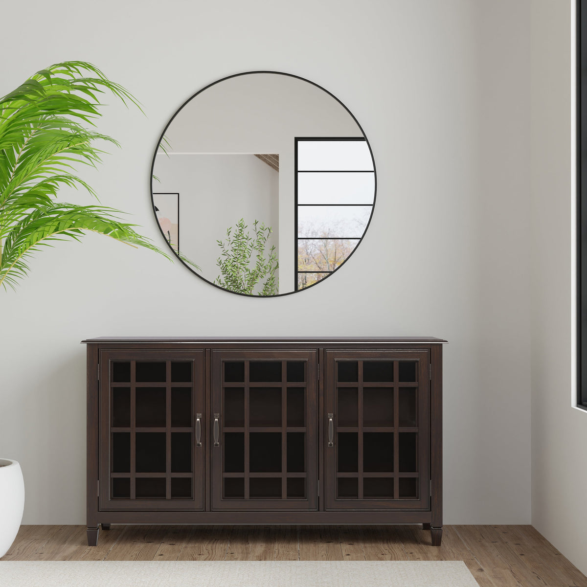 Connaught 60 Inch Wide Solid Wood Storage Cabinet Buffet in Chestnut