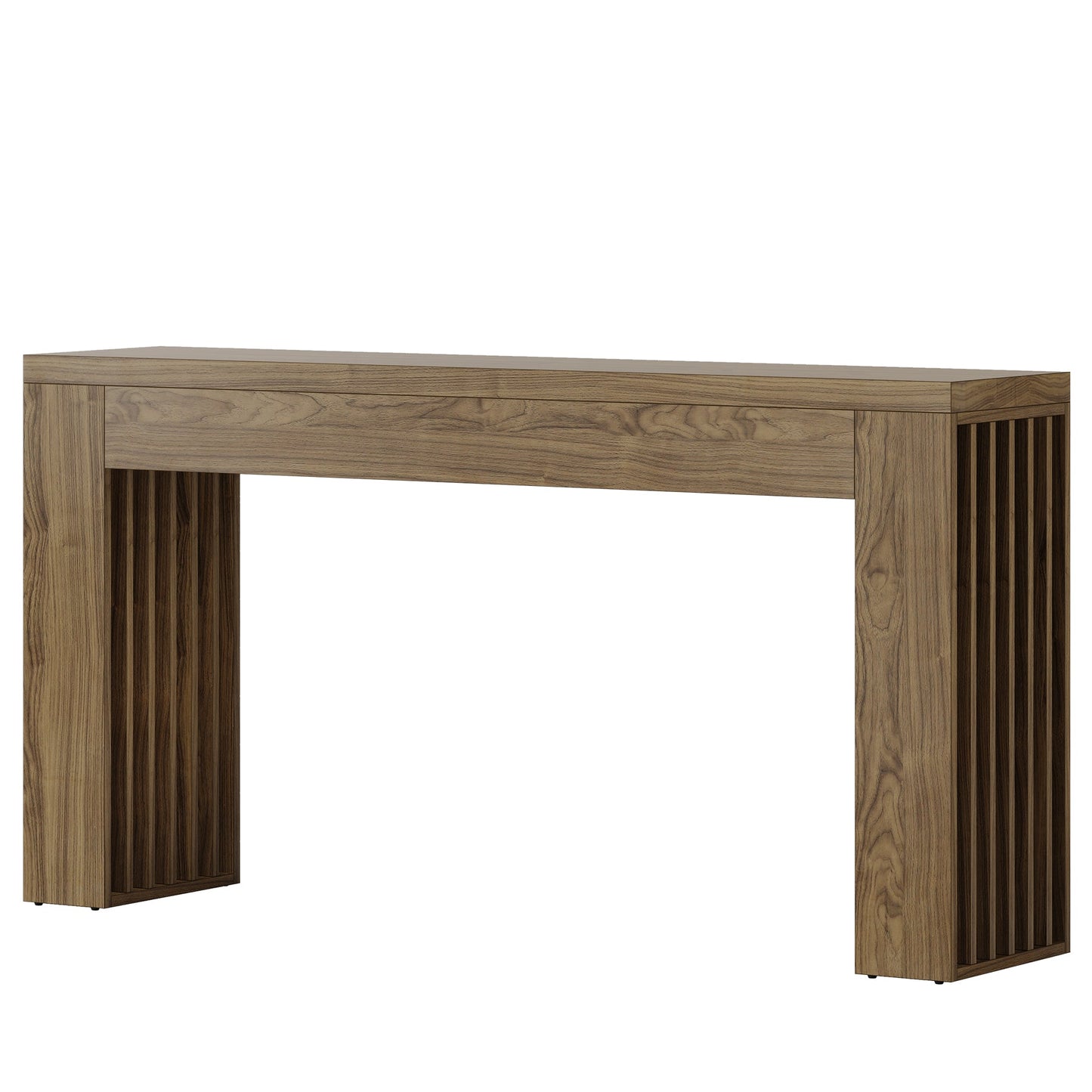 59" Farmhouse Console Table with Vertical Slat Legs