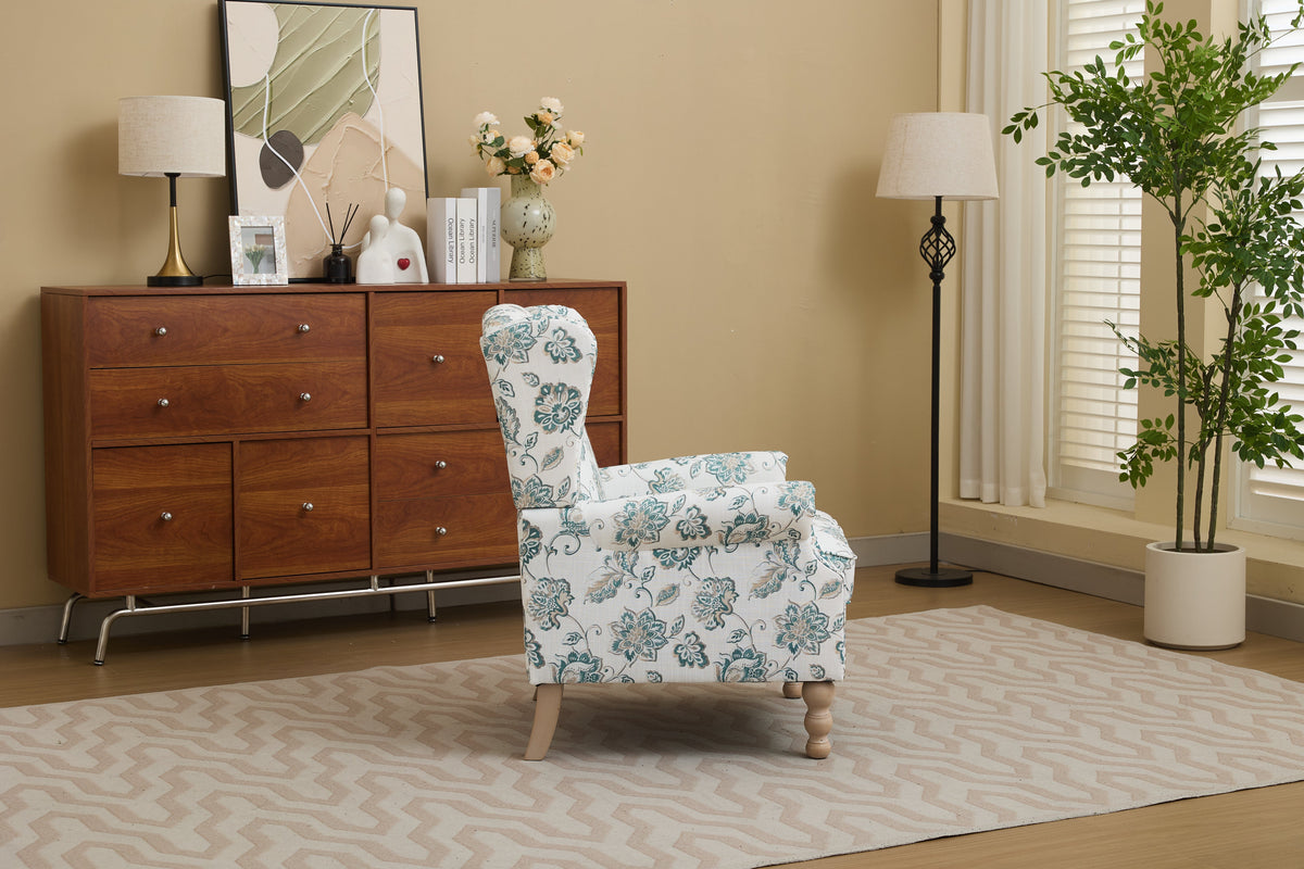 Modern Accent Chair with Retro Wood Legs