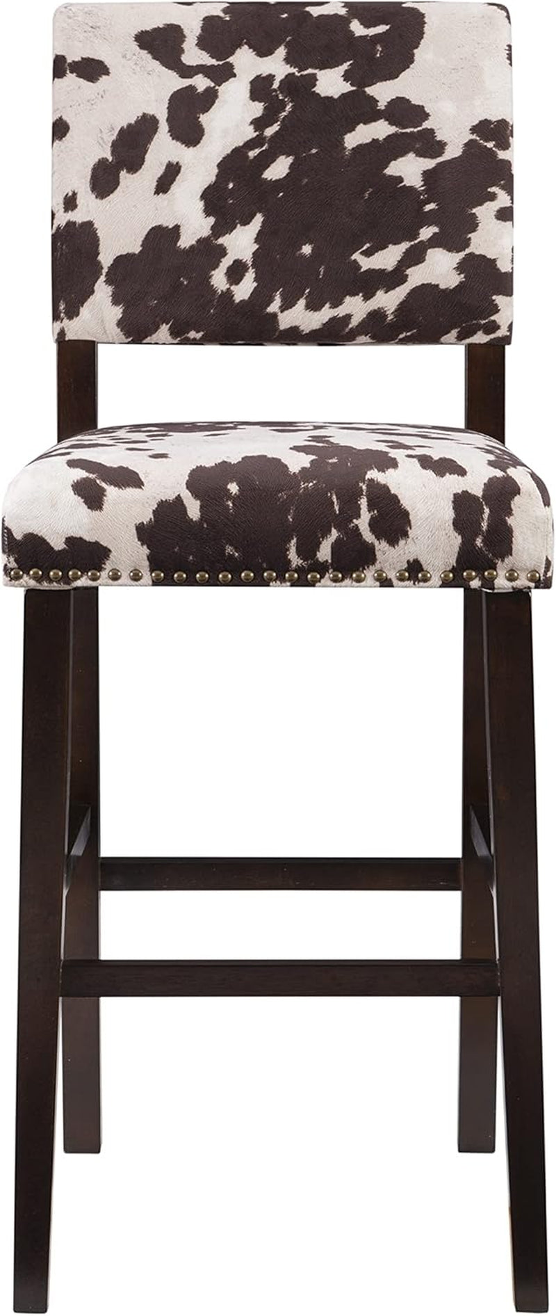 Stylish Cowhide Print Bar Stool with Comfortable Padded Seat