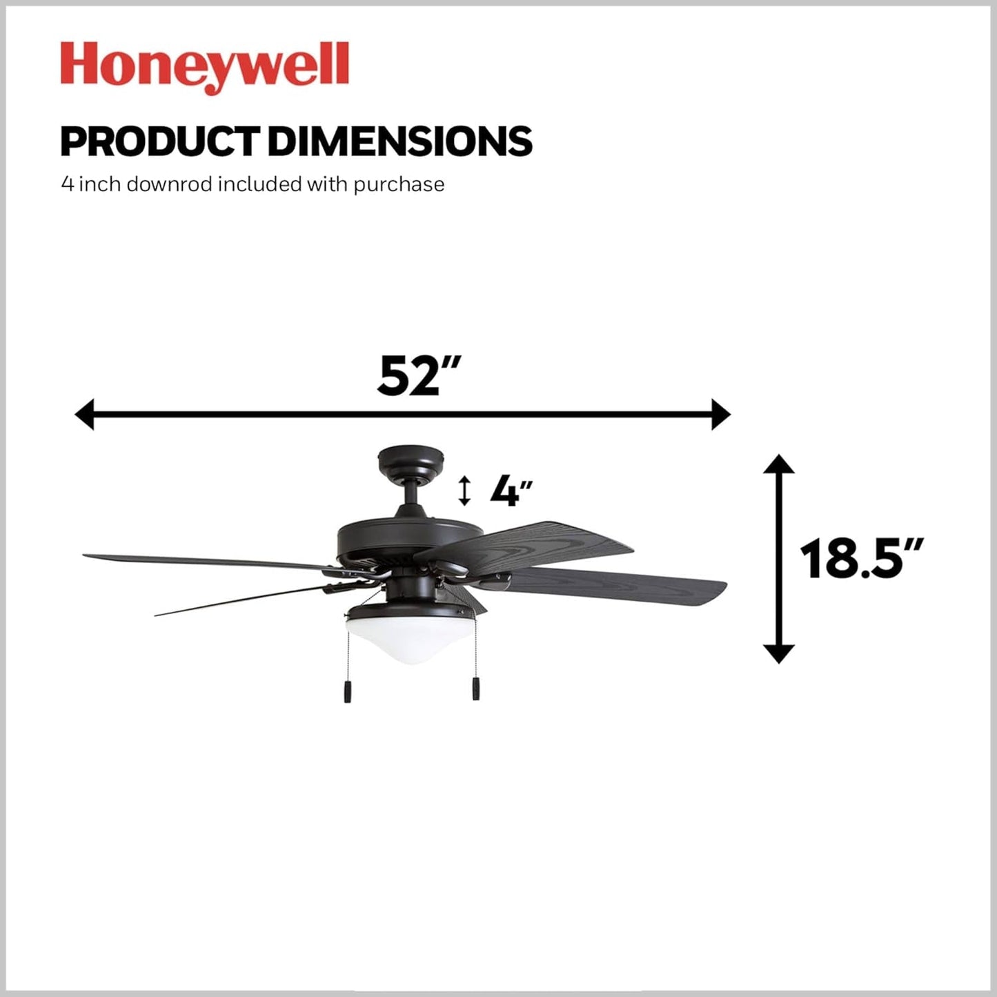 Belmar 52 Inch Bronze Damp Rated Ceiling Fan LED Light