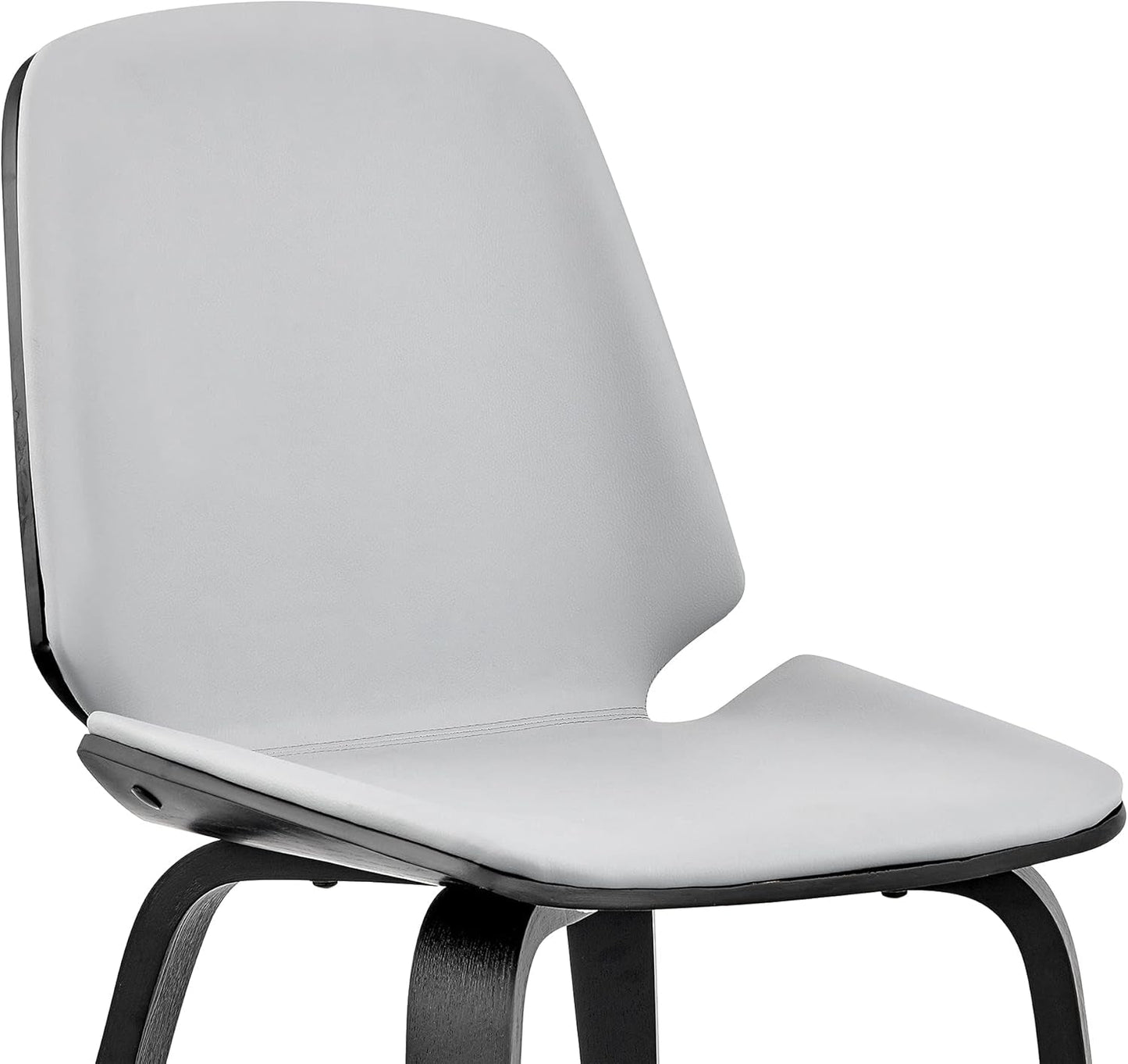 Gray Faux Leather Accent Dining Chair For Kitchen Table