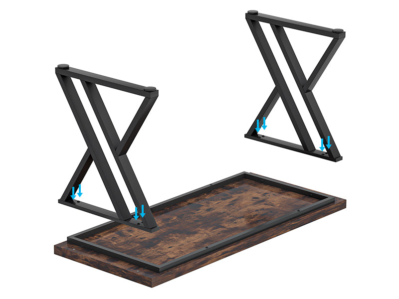 55 Inches Modern Writing Desk with Z-Shaped Metal Legs