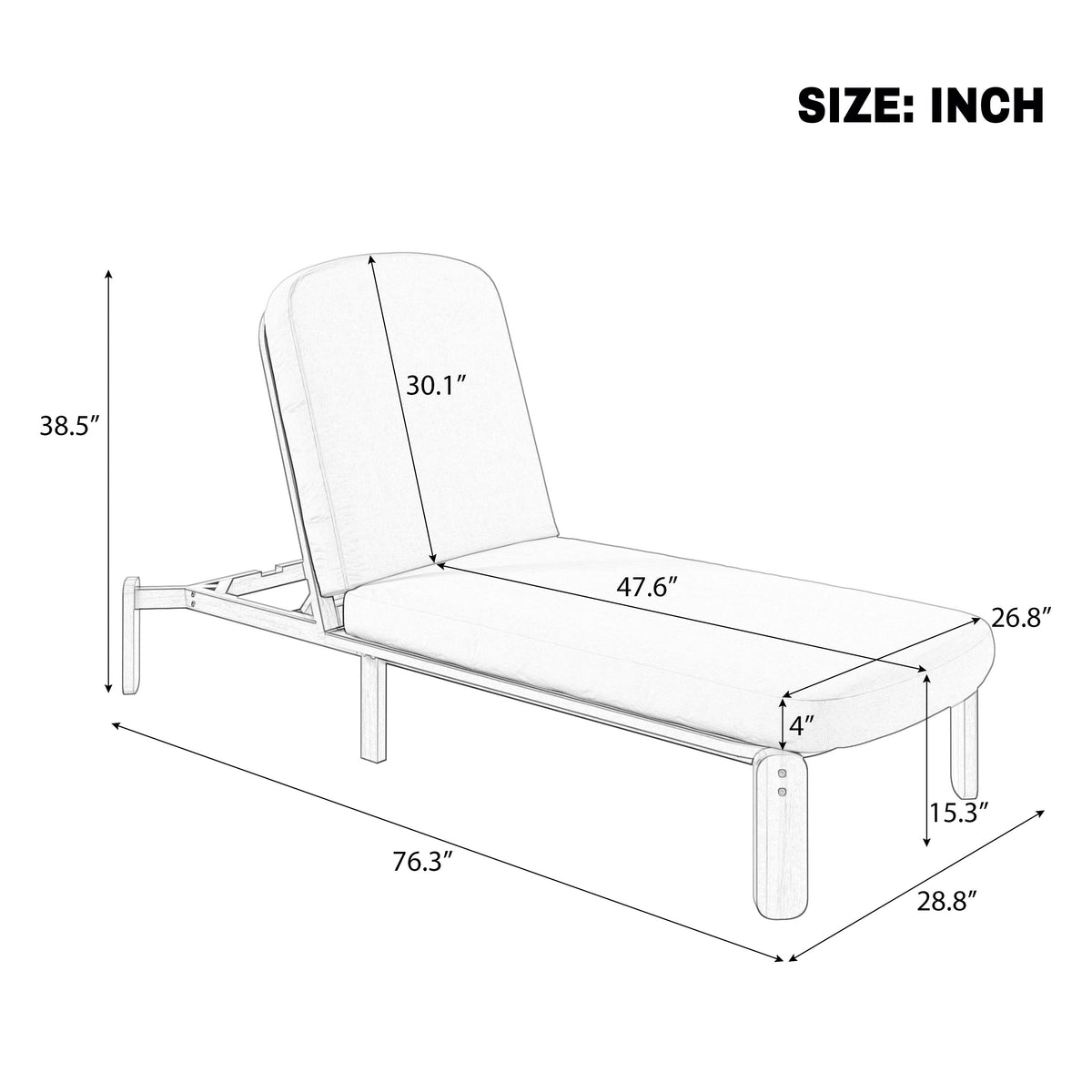 Outdoor Chaise Lounge Adjustable Patio Chaise