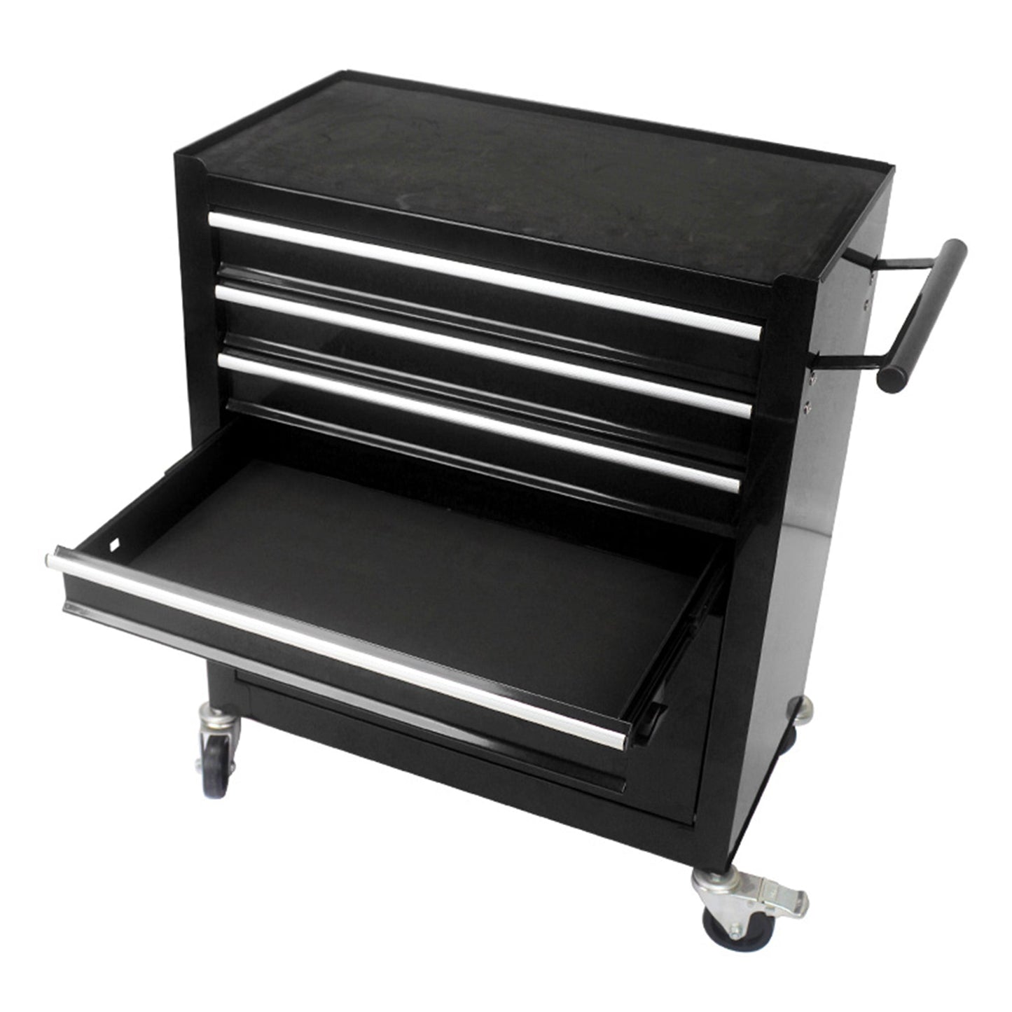4 DRAWERS MULTIFUNCTIONAL TOOL CART WITH WHEELS-BLACK