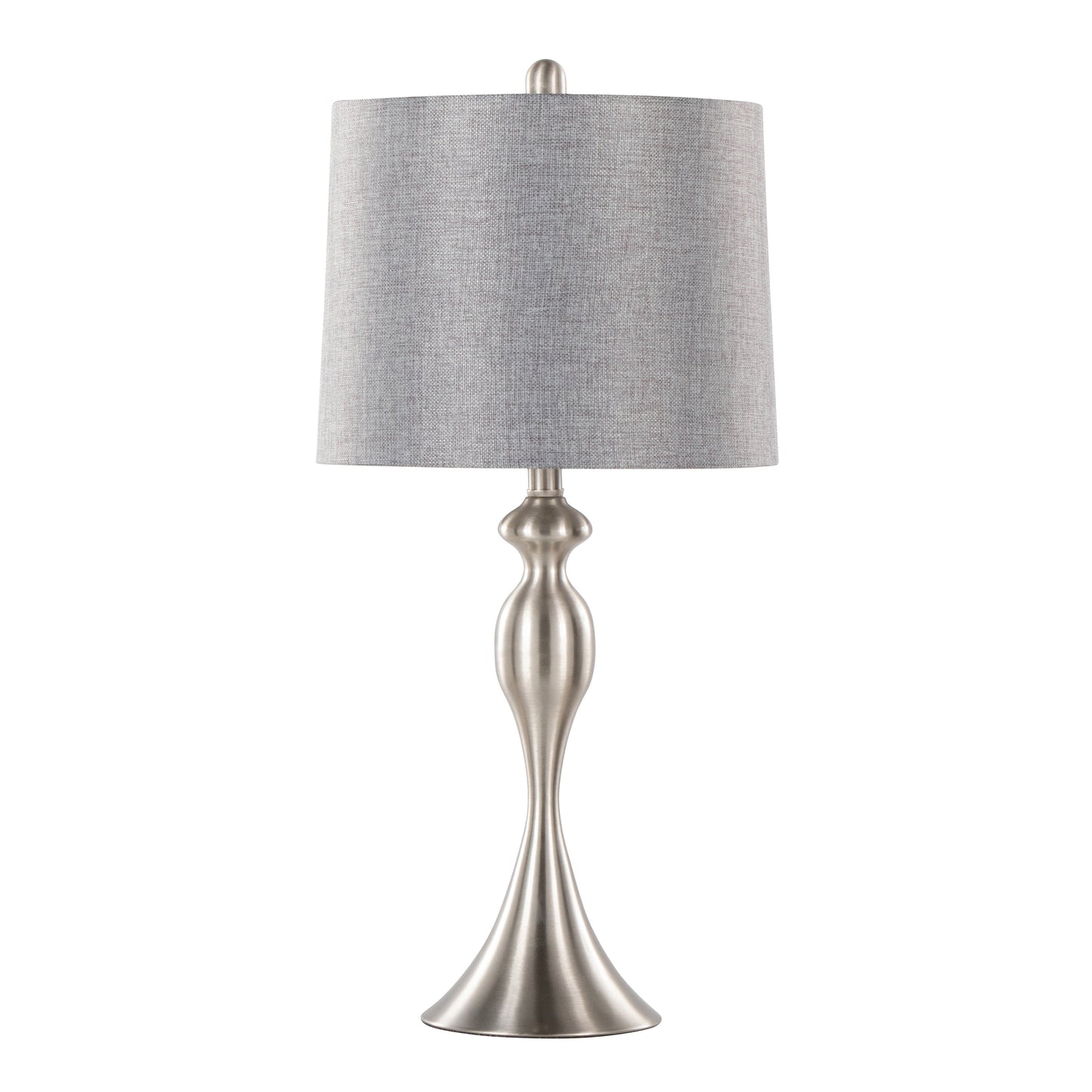27" Contemporary Metal Table Lamp in Brushed Nickel