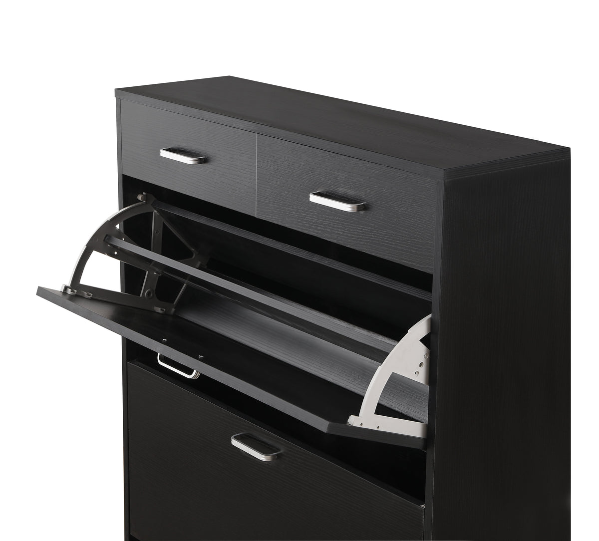 Large Size Shoe Cabinet - Modern Tipping Bucket Organizer