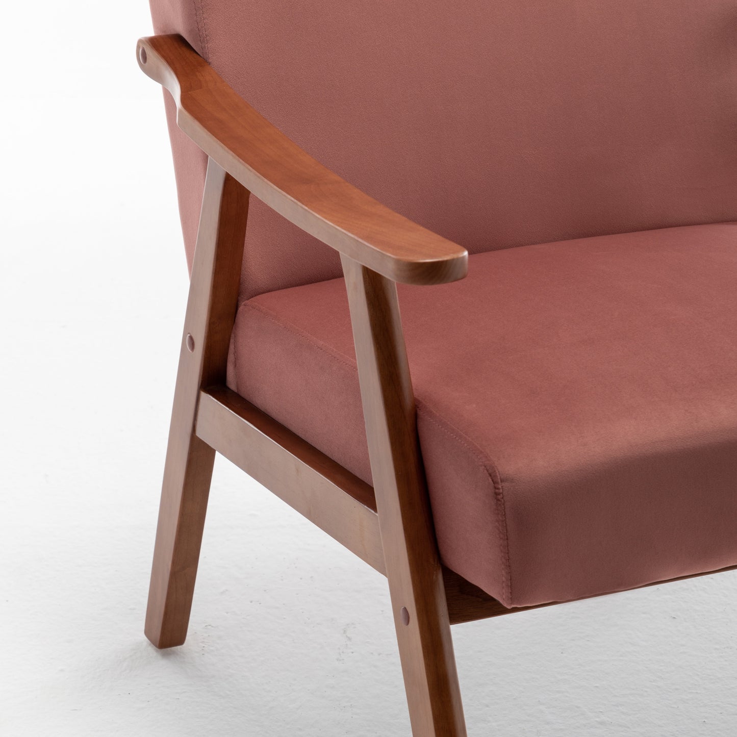 Accent Chair with Velvet Upholstery and Solid Wood Frame