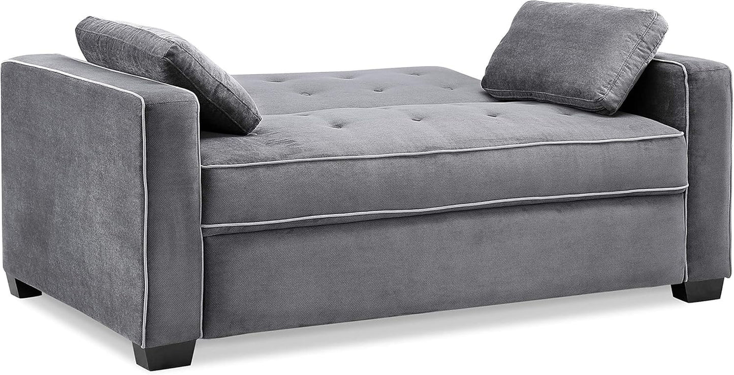 Ainsley Loveseat With Pull Out Sleeper Microfiber Charcoal