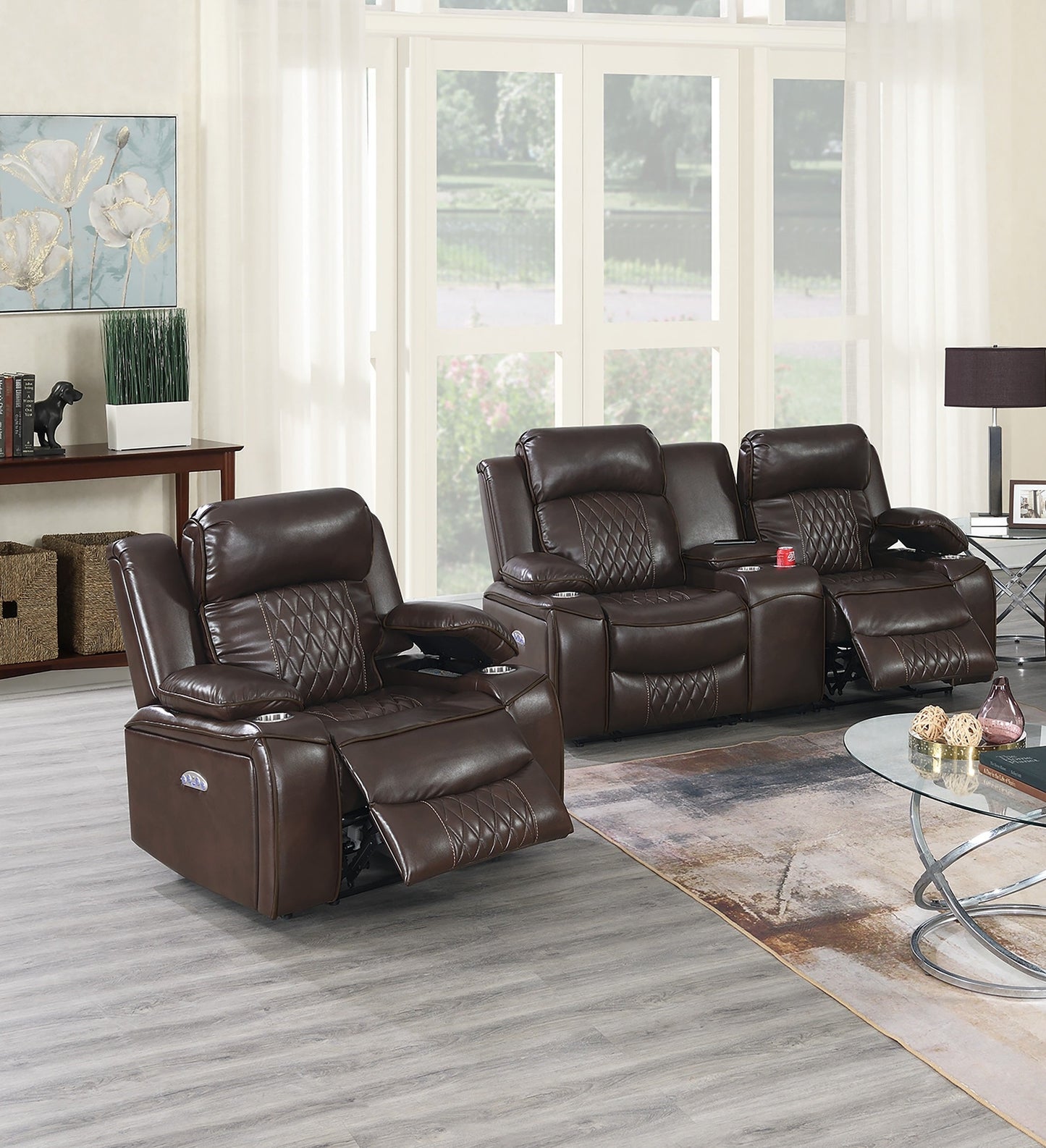 Contemporary Style Power Motion Living Room Set